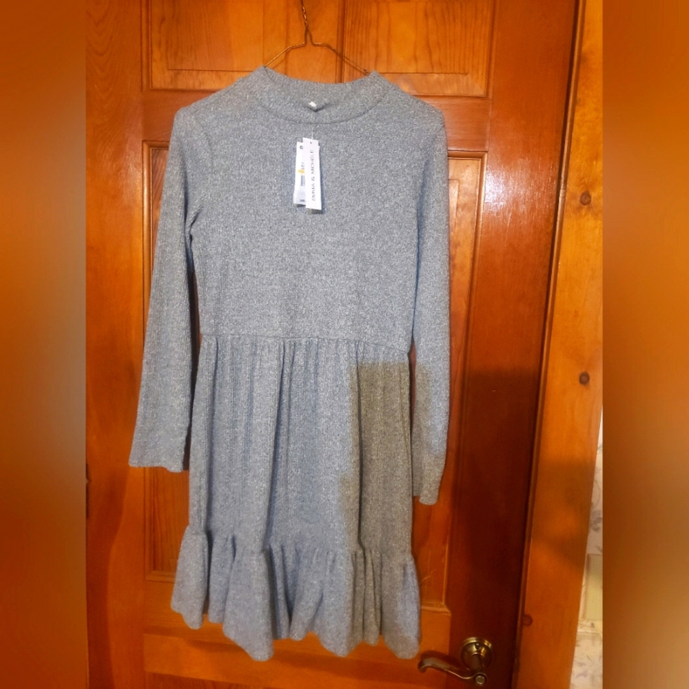 Emma & Michael Heather grey cotton dress